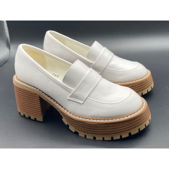 New MIA White Platform Dalilah Lug Sole Funky Chunky Loafers Women’s Size 6 - Picture 3 of 15